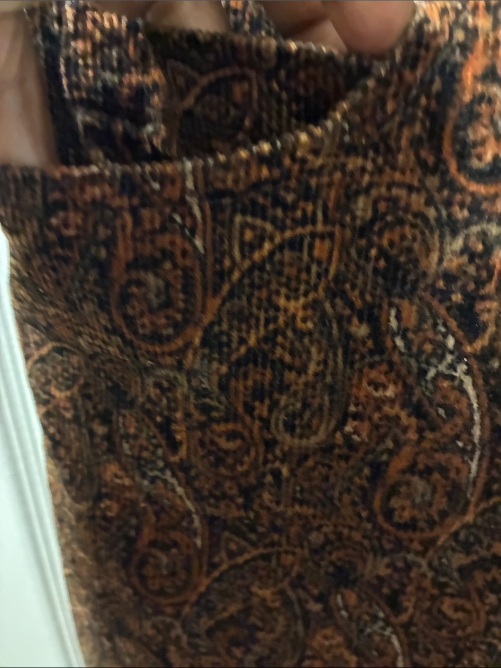 Jones New York Vintage Paisley Print Brown Velvet/corduroy Pants-women’s - Picture 9 of 9